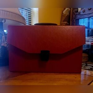 💼 Red Organizer Accordion File Vintage Heavy Duty 🗂